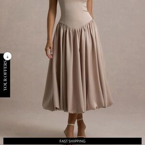 Club L London Strapless Cream Dress